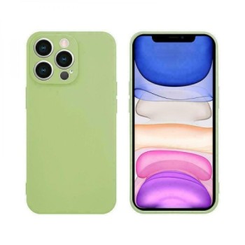 Coque silicone verte pour iPhone 15