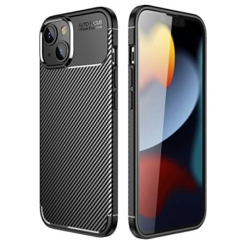 Coque aspect carbone noire iPhone 16 plus