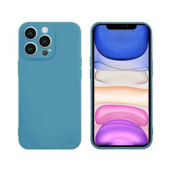 Coque silicone bleue pour iPhone 15