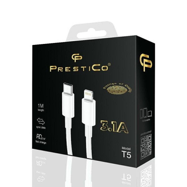 Cable de charge iPhone Type-C Vers Lightning blanc