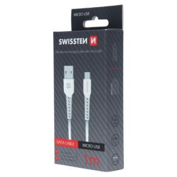 Cable Swissten USB / Micro USB 1m, Blanc