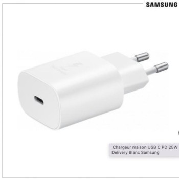 Chargeur secteur 25W Blanc Samsung